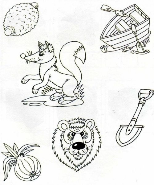 Предметы со звуком л для раскрашивания