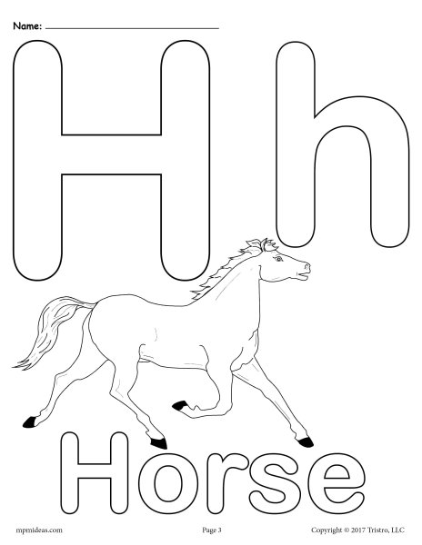 Letter h раскраска