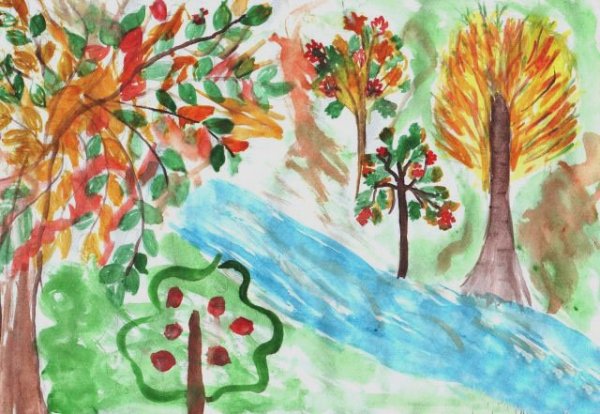 Иллюстрация к стихотворению Бальмонта осень