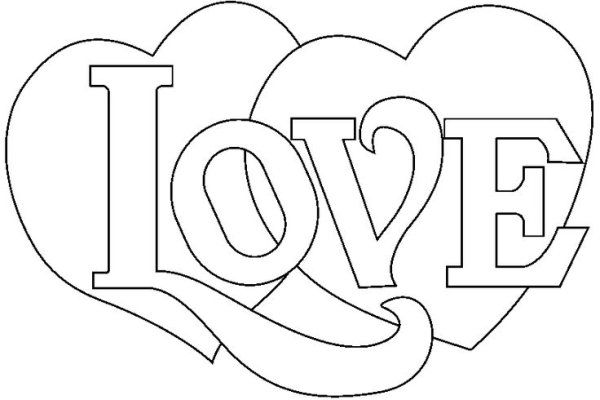 Раскраски сердечки с надписями