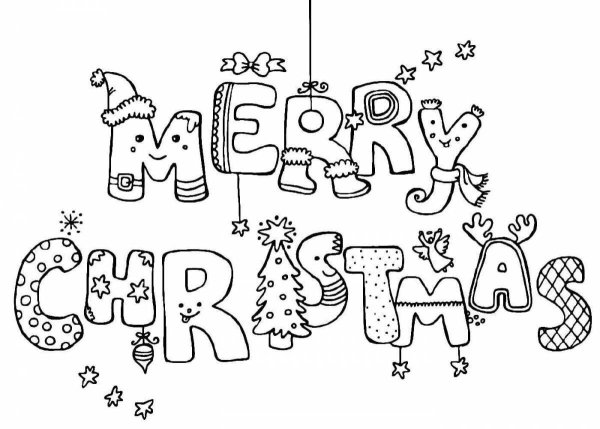 Раскраска Рождество на английском