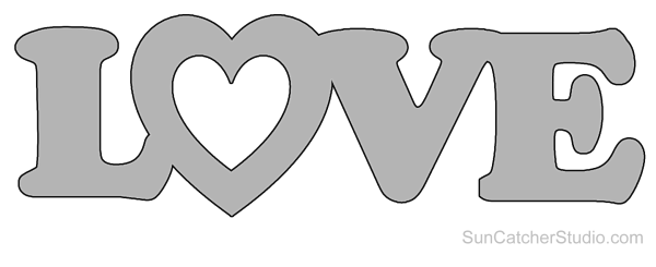 Трафарет Love для вырезания