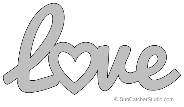 Трафарет Love для вырезания