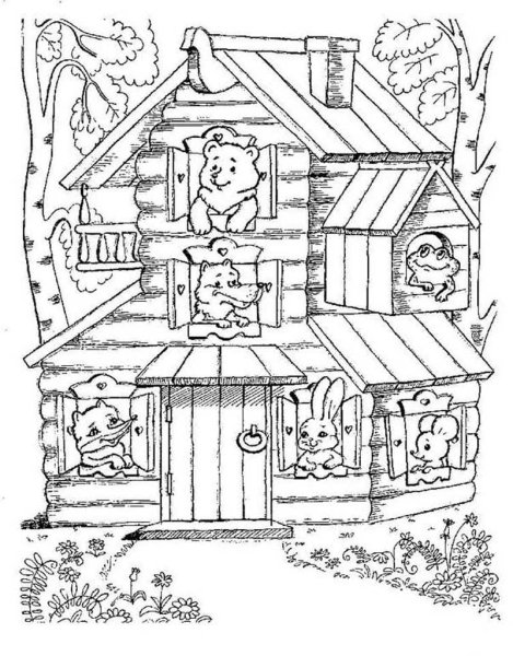 Теремок. Сказка-раскраска