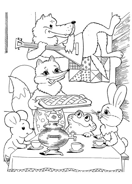 Теремок раскраска для детей