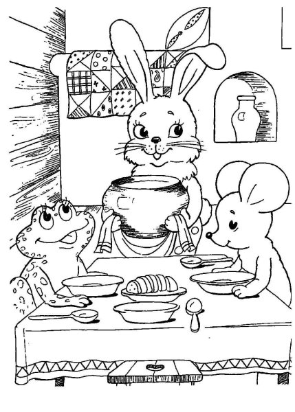 Сказка Теремок раскраска для детей