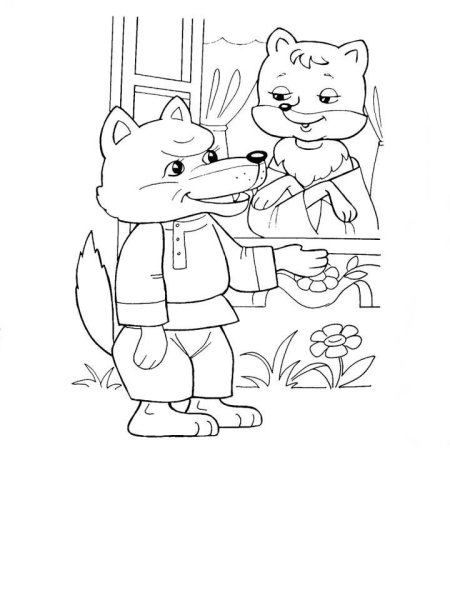 Герои сказки Теремок раскраска