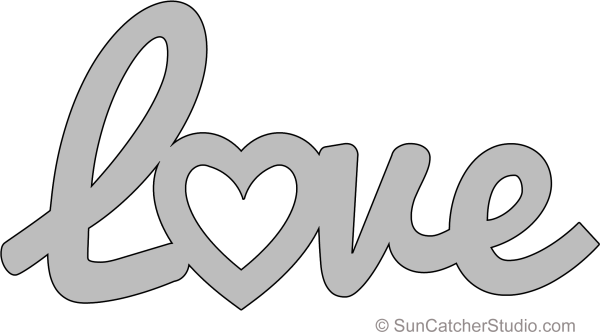 Трафарет Love для вырезания