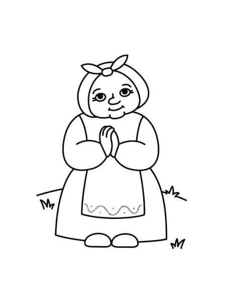 Подушка раскраска с бабушкой