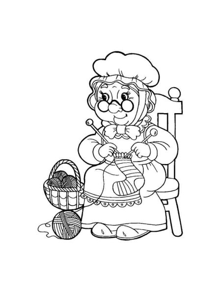 Раскраска бабушка