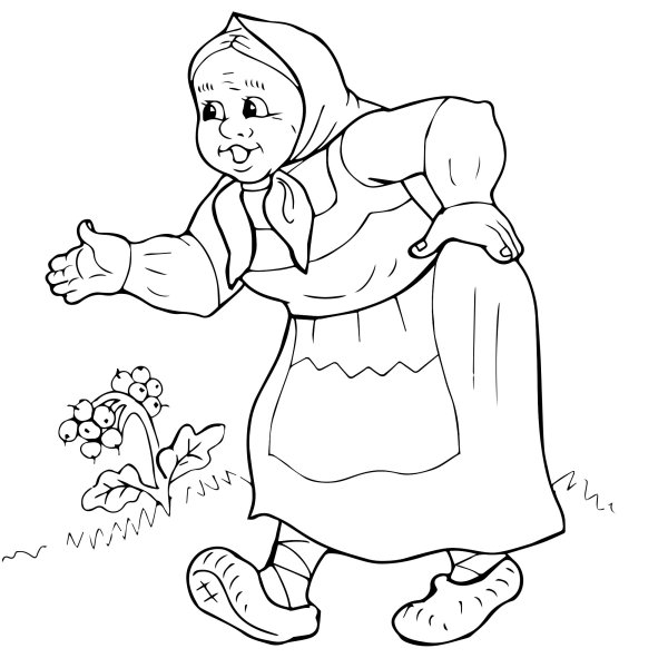 Раскраска бабка