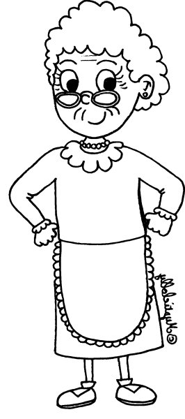 Бабушка раскраска для детей