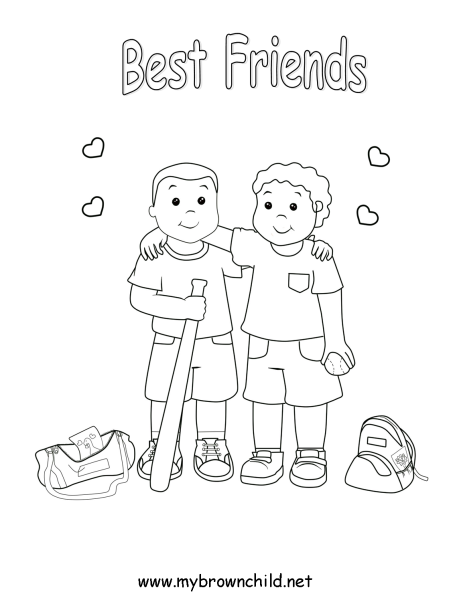 Картинка друзья для детей раскраска
