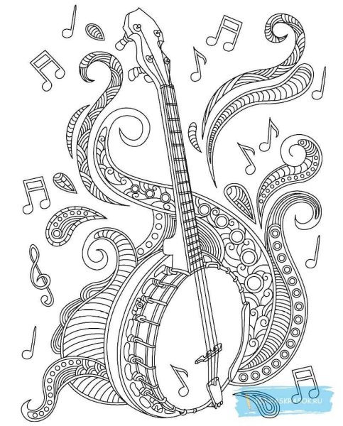 Орнамент с музыкальными инструментами