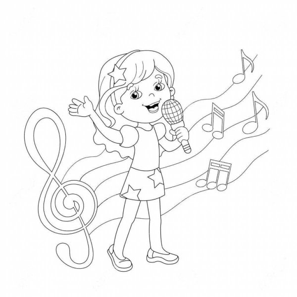 Раскраска дети поют