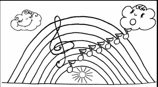 Нотный стан раскраска для детей