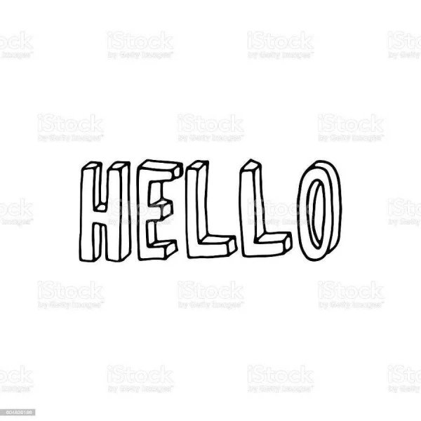 Раскраска с надписью привет