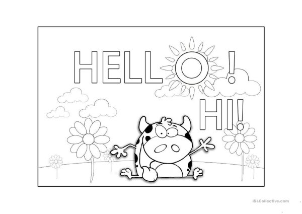 Раскраски hello для малышей