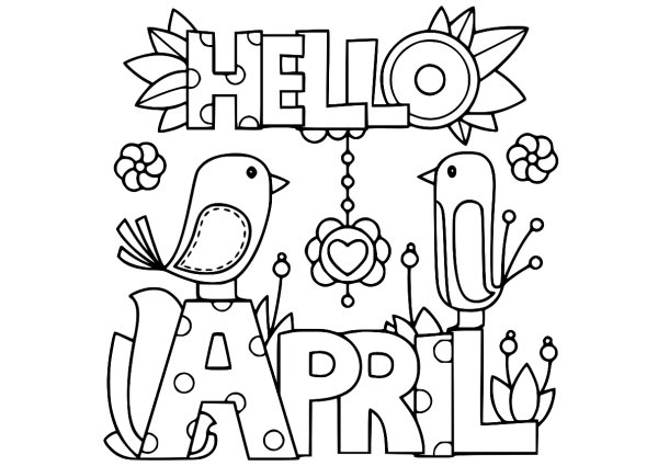Апрельские раскраски