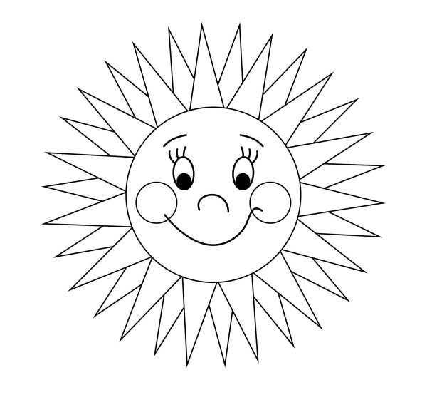 Солнышко раскраска для детей