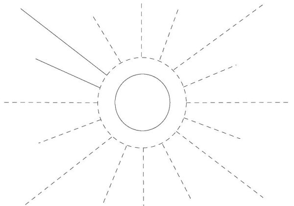Солнце обвести по контуру