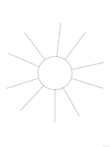 Солнышко с лучиками пунктирами