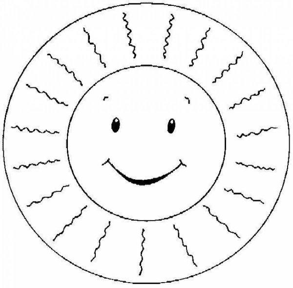 Солнышко раскраска для детей