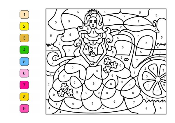 Раскраска по номерам для детей