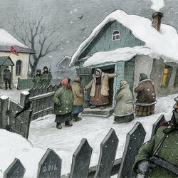 Черно белая карикатура зимние праздники