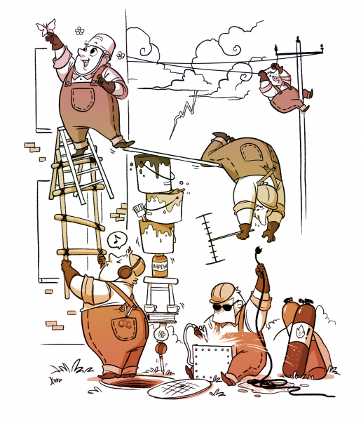 Пожарник карикатура