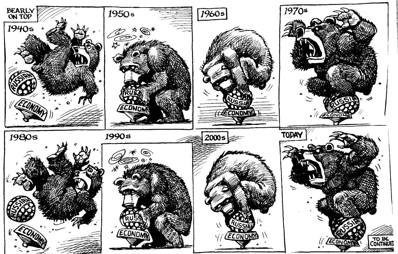 Карикатура медведь экономика