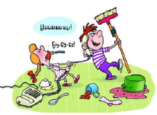 Карикатура брат и сестра