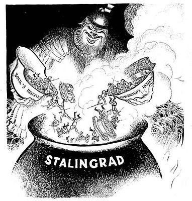 Карикатура Сталинградская битва