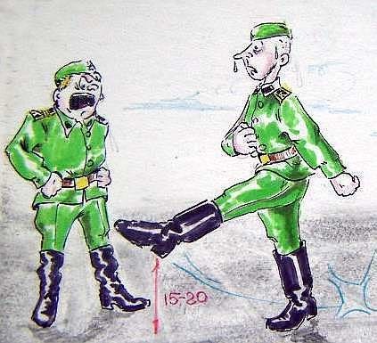 Смешные солдаты в строю