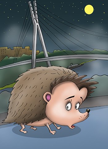 Карикатура на ежа