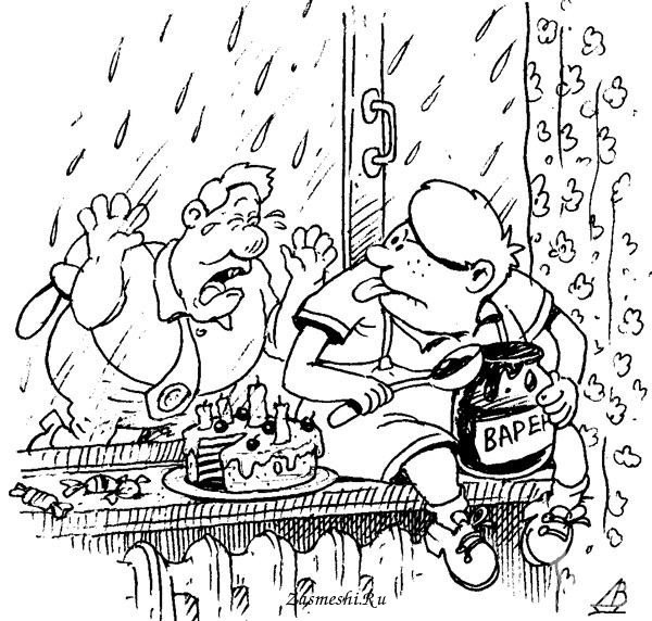 Карикатура черно белая