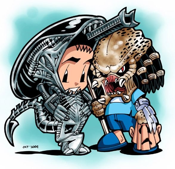 Чужой и хищник карикатуры