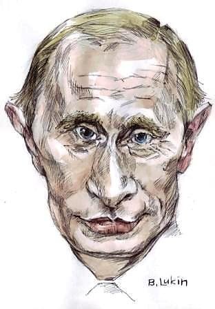 Карикатура Путина карандашом