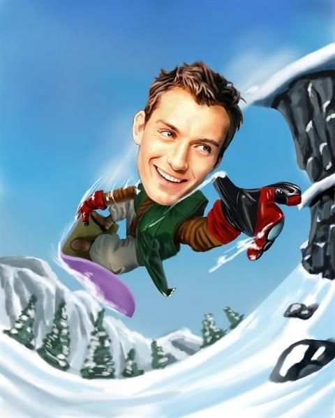 Шарж сноубордист