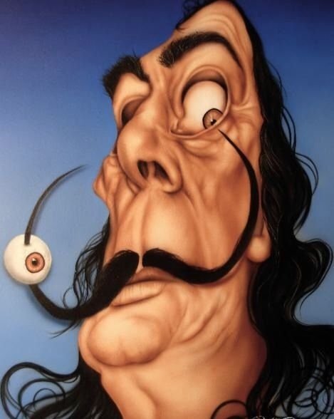 Карикатура Сальвадор дали и художник