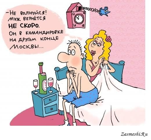 Муж в командировке карикатура