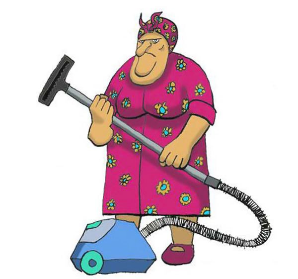 Карикатура уборка в доме