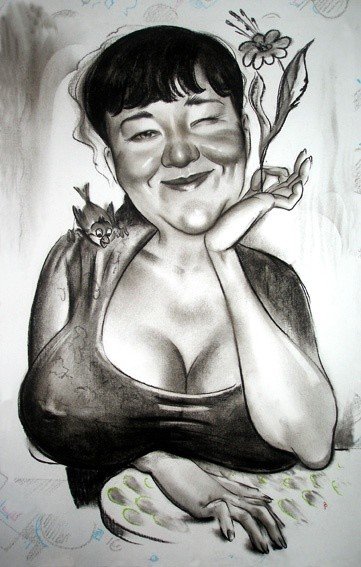 Шарж полная женщина