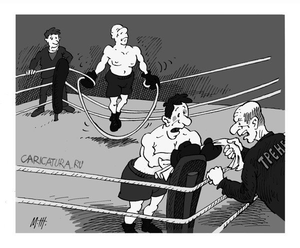 Боксер карикатура