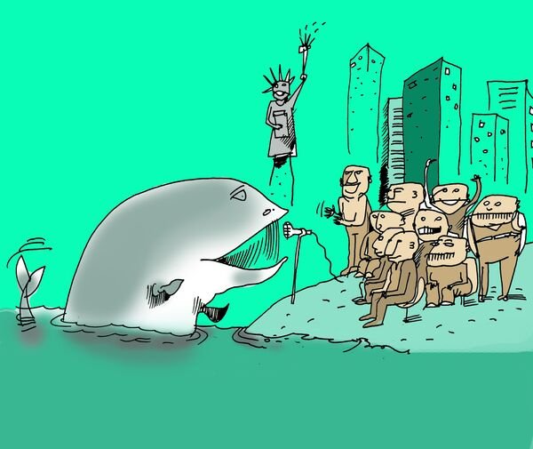 Кит карикатура