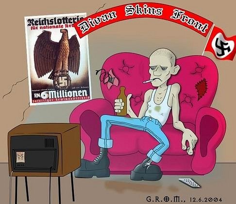 Скинхед карикатура