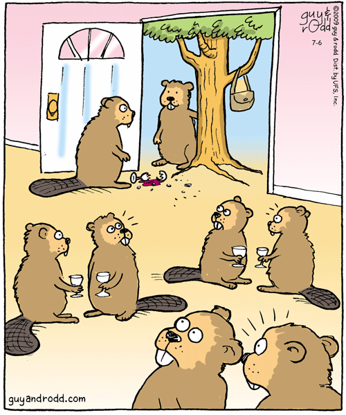 Карикатура на бобра