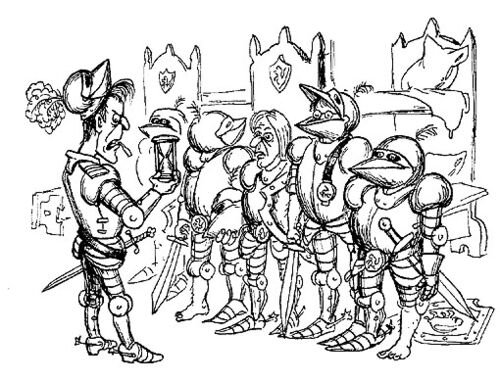 Карикатурное изображение рыцаря