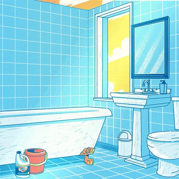 Уборка в ванной рисунок