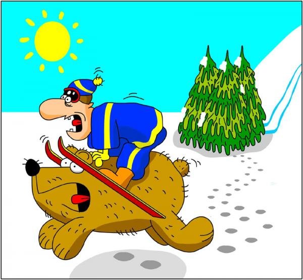 Лыжник карикатура